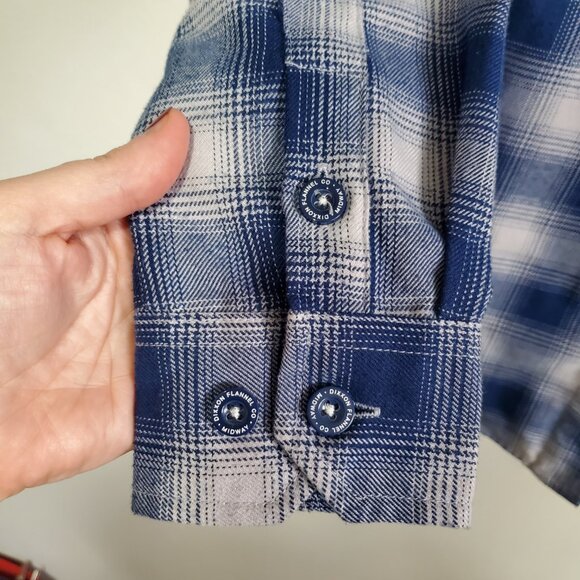 DIXXON The USS Midway Plaid Flannel Shirt Pearl Snaps Rugged Plaid Men's Small - Picture 6 of 15